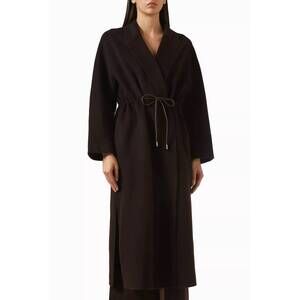 NEW SOFT GOAT drawstring coat in mocha